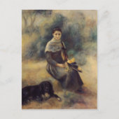 Pierre-Auguste Renoir-Young Girl met een hond Briefkaart (Voorkant)