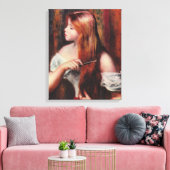 Pierre Auguste Renoir Young Girl met Red Hair Canvas Afdruk (Insitu (Woonkamer))