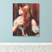 Pierre Auguste Renoir Young Girl met Red Hair Canvas Afdruk (Insitu (Houten vloer))