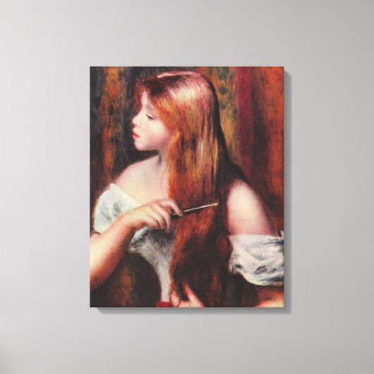 Pierre Auguste Renoir Young Girl met Red Hair Canvas Afdruk (Voorkant)