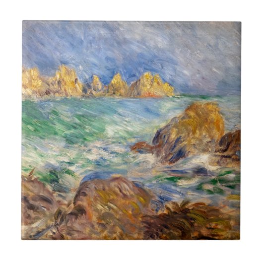 Pierre-Auguste Renoir - Zee, Guernesey Tegeltje (Voorkant)