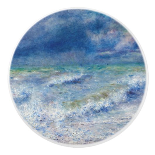 Pierre-Auguste Renoir - Zeegezicht Keramische Knop (Voorkant)