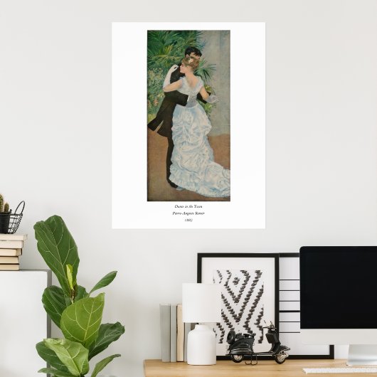 Pierre-Auguste Renoir's Dance in de stad (1883) Poster (Thuiskantoor)
