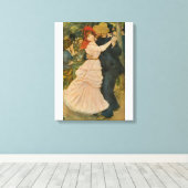 Pierre-Auguste Renoir's Dance te Bougival (1883) Canvas Afdruk (Insitu (Houten vloer))