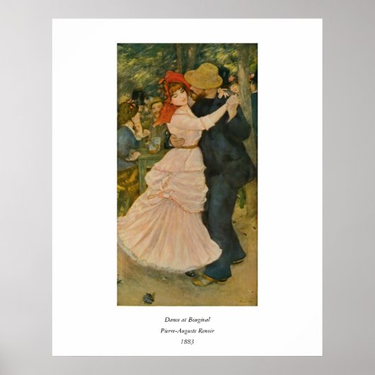 Pierre-Auguste Renoir's Dance te Bougival (1883) Poster (Voorkant)