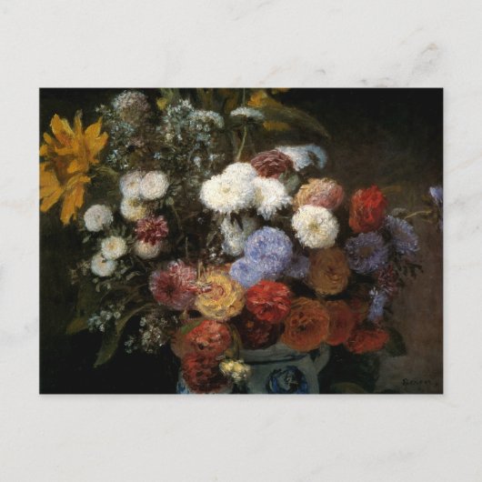 Pierre-Auguste Renoir's Flowers in a Vase (1869) Briefkaart (Voorkant)