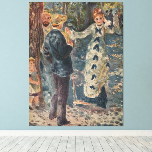 Pierre-Auguste Renoir's The Swing (1876) Canvas Afdruk (Insitu (Houten vloer))