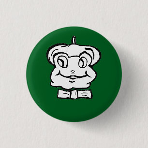 Pierre de Kikker op de groene achtergrond Ronde Button 3,2 Cm