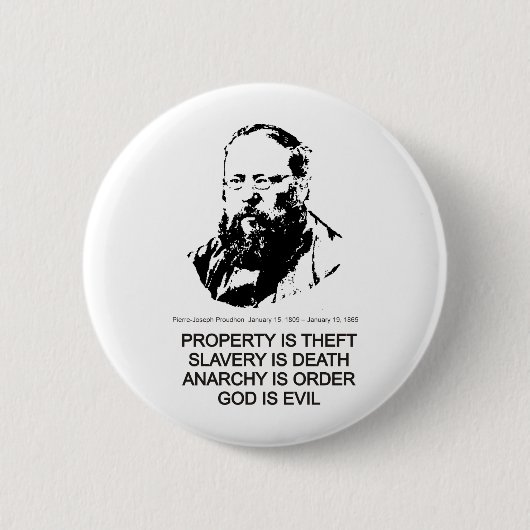 Pierre-Joseph Proudhon Ronde Button 5,7 Cm (Voorkant)