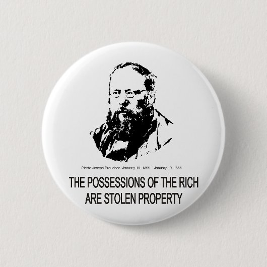 Pierre-Joseph Proudhon Ronde Button 5,7 Cm (Voorkant)