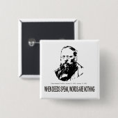 Pierre-Joseph Proudhon Vierkante Button 5,1 Cm (Voorkant /achterkant)