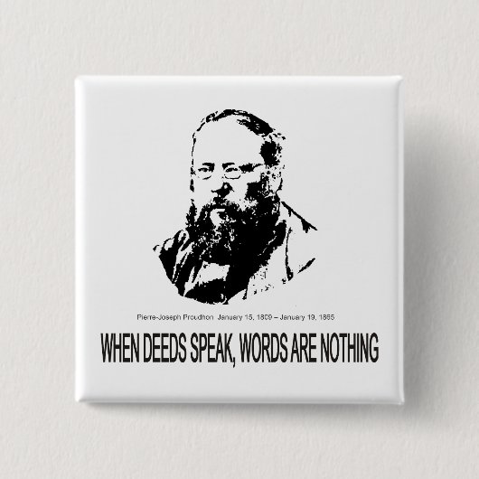 Pierre-Joseph Proudhon Vierkante Button 5,1 Cm (Voorkant)