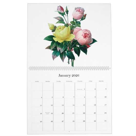 Pierre-Joseph Redouté Botanische Kunst Kalender (Jan 2026)