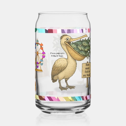 Pierre pelican's brilliant beak blikvorm glas (Achterkant)