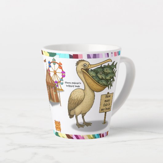 Pierre pelican's brilliant beak latte mok (Rechterhoek)