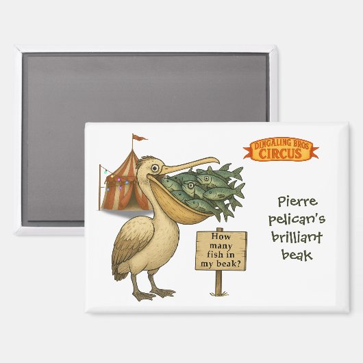Pierre pelican's brilliant beak magneet (Voorkant / Achterkant)