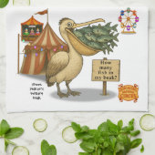 Pierre pelican's brilliant beak theedoek (Gevouwen)