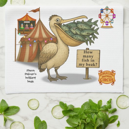 Pierre pelican's brilliant beak theedoek (Gevouwen)