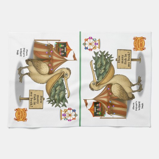 Pierre pelican's brilliant beak theedoek (Horizontaal)