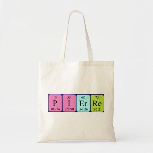 Pierre Periodic Table Name canvas tas (Voorkant)