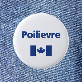 Pierre Poilievre Blauwe Canadese Vlag Kleur Ronde Button 5,7 Cm