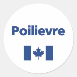 Pierre Poilievre Blauwe Canadese Vlag Kleur Ronde Sticker