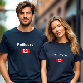Pierre Poilievre Canada Canadese vlag Donkere kleu T-shirt