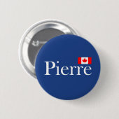 Pierre Poilievre met Officiële Canada Vlag Donker Ronde Button 5,7 Cm (Voorkant /achterkant)