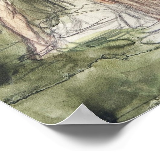 Pierre Puvis de Chavannes Bathers Modernist Poster (Hoek)