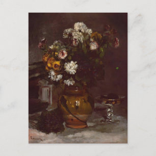 Pierre Renoir:Bloemen in Vase&Glass of Champagne Briefkaart