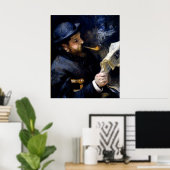 Pierre Renoir - Claude Monet Lees een krant Poster (Thuiskantoor)