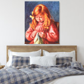 Pierre Renoir - Jean Renoir naaien Canvas Afdruk (Insitu (Slaapkamer))