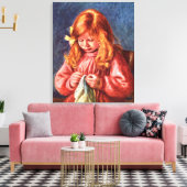 Pierre Renoir - Jean Renoir naaien Canvas Afdruk (Insitu (Woonkamer))