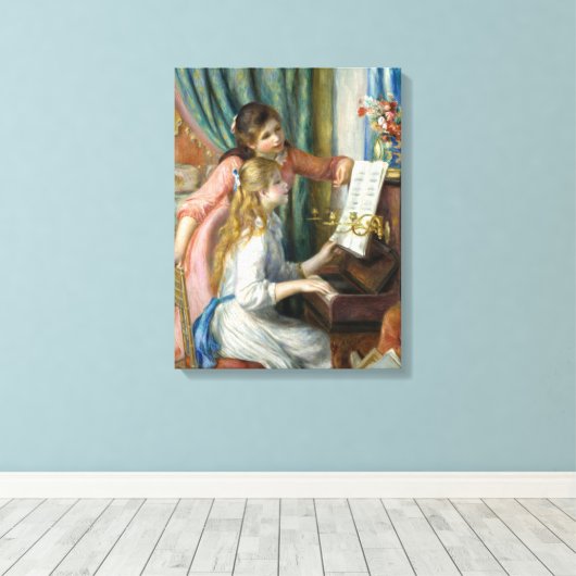 Pierre Renoir - Jonge meisjes in Piano Canvas Afdruk (Insitu (Houten vloer))