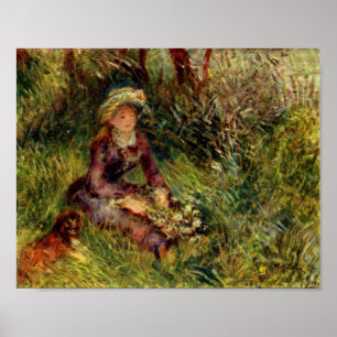 Pierre Renoir - Madame Renoir met hond Poster