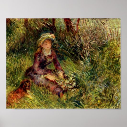 Pierre Renoir - Madame Renoir met hond Poster (Voorkant)