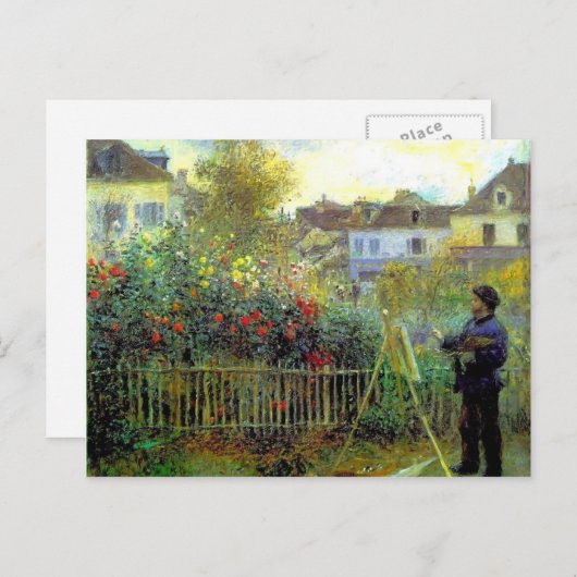 Pierre Renoir-Monet schilderij in zijn tuin Briefkaart (Voorkant / Achterkant)