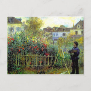 Pierre Renoir-Monet schilderij in zijn tuin Briefkaart