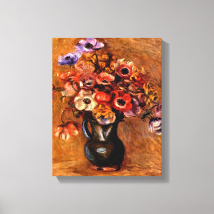 Pierre Renoir - Nog steeds leven met anemonen Canvas Afdruk