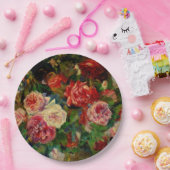 Pierre Renoir schilderij, Rozen, bekende kunstwerk Papieren Bordje (Feest)