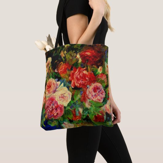 Pierre Renoir schilderij, Rozen, bekende kunstwerk Tote Bag (Dichtbij)