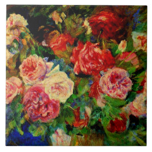 Pierre Renoir schilderij, Rozen, beroemde kunst; Tegeltje