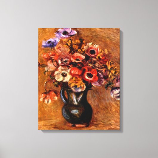 Pierre Renoir - Stilleven met anemonen Canvas Afdruk (Voorkant)