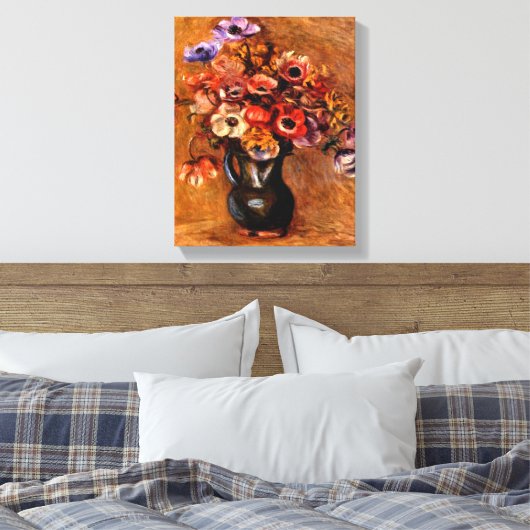 Pierre Renoir - Stilleven met anemonen Canvas Afdruk (Insitu (Slaapkamer))