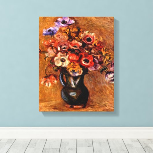Pierre Renoir - Stilleven met anemonen Canvas Afdruk (Insitu (Houten vloer))