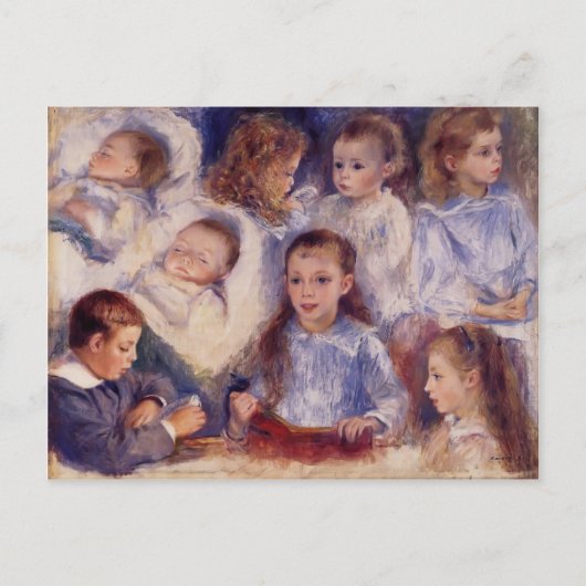 Pierre Renoir - Studies over kinderen van Paul Ber Briefkaart (Voorkant)