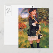 Pierre Renoir Young Girl met Parasol Briefkaart (Voorkant / Achterkant)