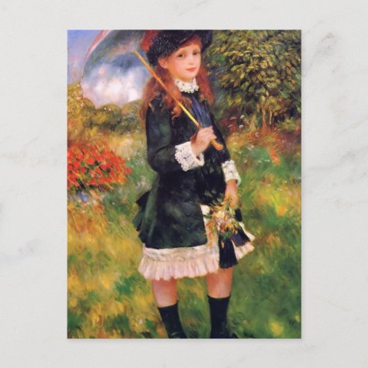 Pierre Renoir Young Girl met Parasol Briefkaart (Voorkant)