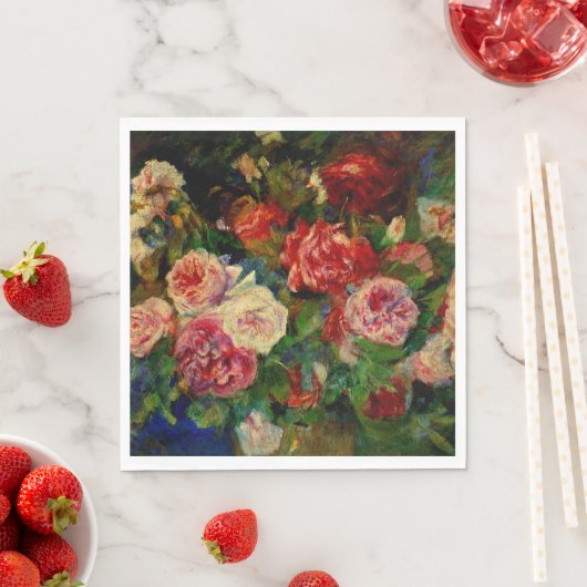 Pierre Renoirs schilderij, Rozen, Servet (Insitu)
