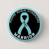 Pierre Robin Syndrome Warrior Ribbon Zwart Button (Voorkant)